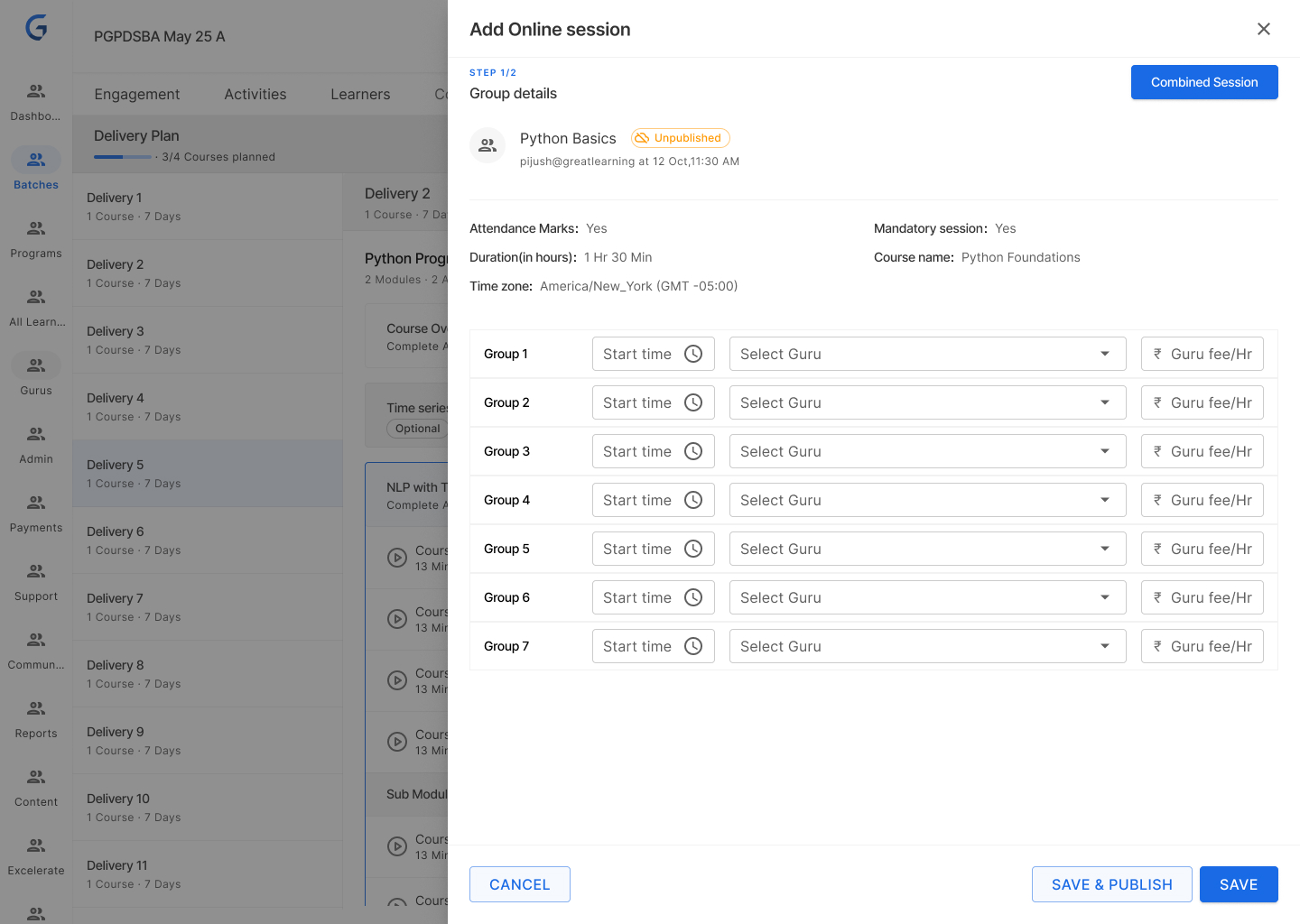 Batch Delivery Planning — View 3